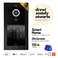 GR-OS10KG-P Greon panel wideodomofonu podtynkowy, 2 przekaźniki, kod, aplikacja Tuya Smart, 3 breloki, czytnik 125KHz i 13,56MHz, PoE, czarny obudowa aluminium/ABS - 7