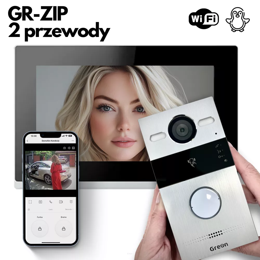 GR-ZIP Greon wideodomofon dwuprzewodowy WiFi 7