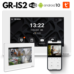 GR - IS2 7" Ekran wideodomofonu WiFi IP Greon, Android10 do Smart Home, Tuya, 16 CCTV, zdjęcia, filmy, 4 przekaźniki, biały