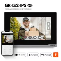 GR-OS10-1B GR-IS2 IPS + 3 breloki Wideodomofon PREMIUM WiFi IP Greon  Android10 Tuya, 16 CCTV zdjęcia filmy natynkowy aluminium, czytnik 125KHz i 13,56MHz, brama i furtka, czarny - 4