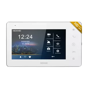 NW-VI9S-W Nexwei Wideodomofon 7" ekran wewnętrzny LCD IPS, pamięć, 2 przekaźniki, monitoring, biały