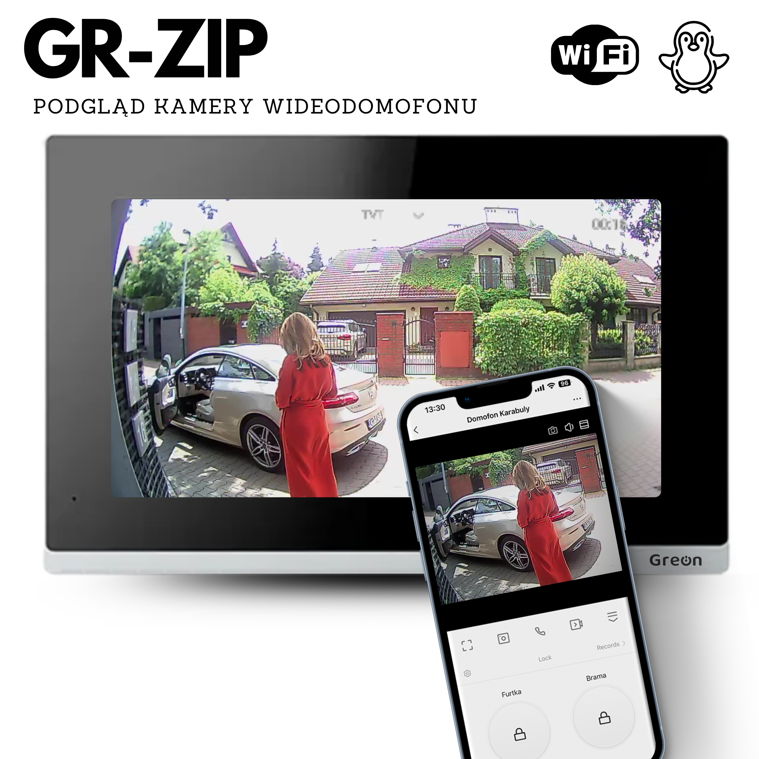 wideodomofon 2u przewodowy greon gr-zip-podglad