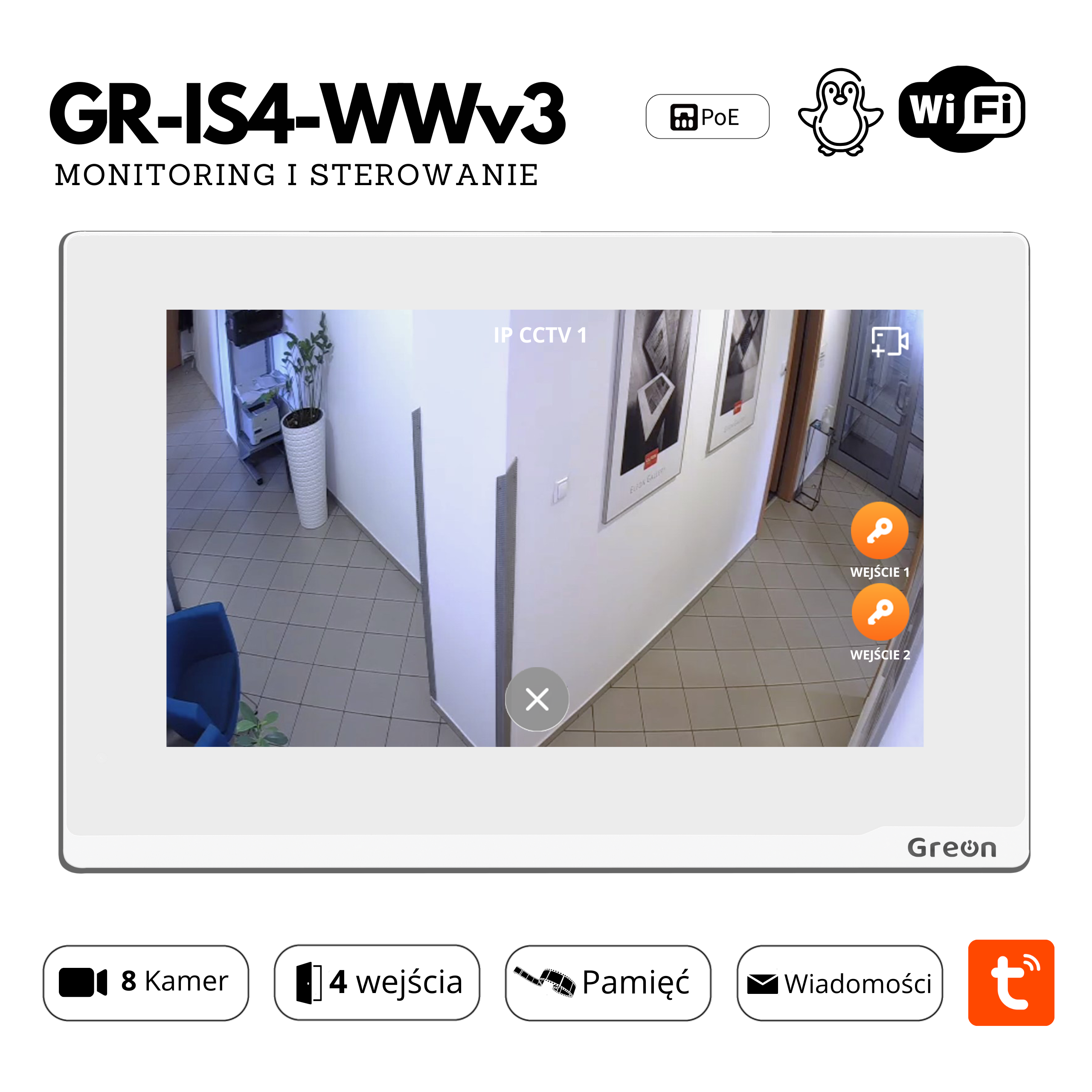 wideodomofon greon ip -monitoring ze sterowaniem