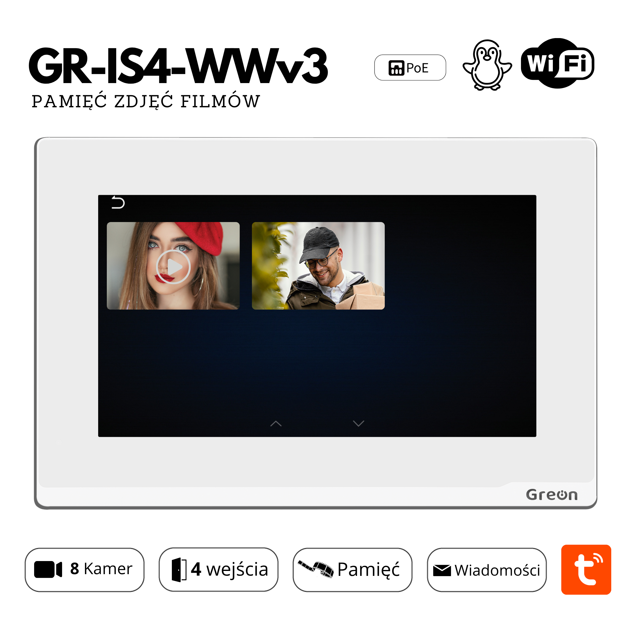 wideodomofon greon ip pamięc filmow i zdjęc